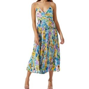 Astr Vibrant Floral Midi Dress